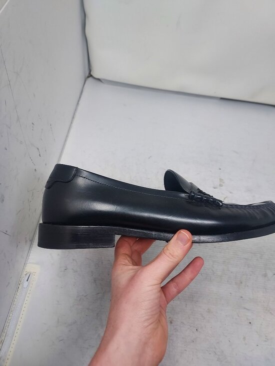 YSL Yves Saint Laurent MENS Black Logo Penny Patent Loafer Shoe main image 4